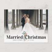 Eenvoudige moderne vakantie bruiloft aankondiging briefkaart (Voorkant)