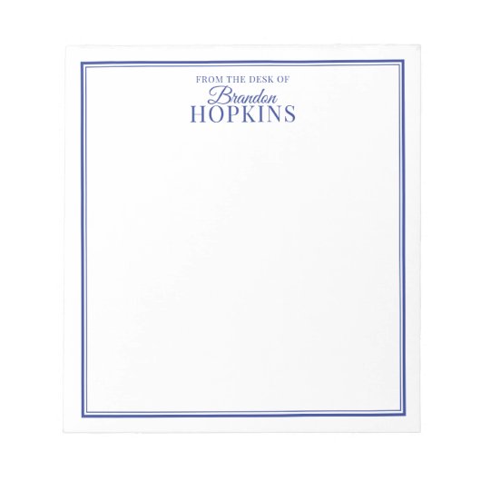 Eenvoudige Moderne vanaf de bureau van het Blauw v Notitieblok (Voorkant)