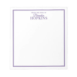 Eenvoudige Moderne vanaf de bureau van het Paarse  Notitieblok