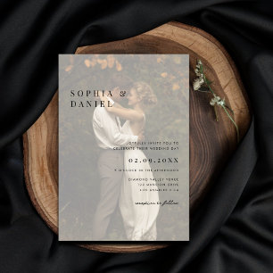 Eenvoudige Moderne Vellum Overlay Foto Budget Huwe Kaart