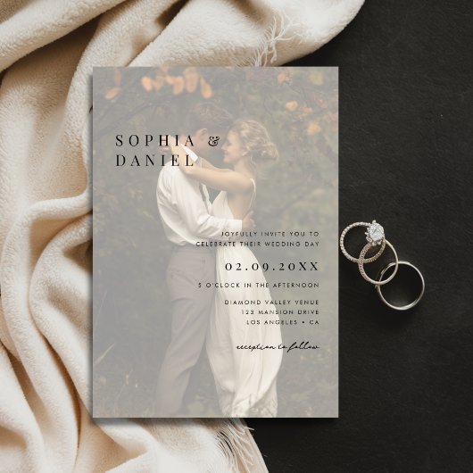 Eenvoudige Moderne Vellum Overlay Foto Budget Huwe Kaart