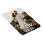 Eenvoudige Moderne Verloving in wit script Foto Magneet (Rechterzijde)