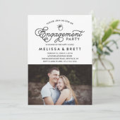 Eenvoudige moderne verlovingsfeest foto uitnodigin kaart (Staand voorkant)