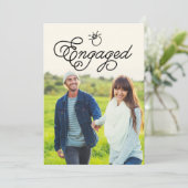 Eenvoudige moderne verlovingsfeest volledige foto kaart (Staand voorkant)