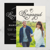 Eenvoudige moderne verlovingsfeest volledige foto kaart (Voorkant / Achterkant)
