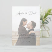 Eenvoudige moderne vervagende foto QR-code RSVP al Kaart (Staand voorkant)