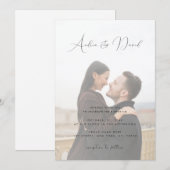 Eenvoudige moderne vervagende foto QR-code RSVP al Kaart (Voorkant / Achterkant)