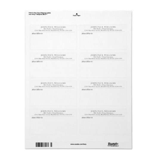 Eenvoudige Moderne Verzendlabel Bedrijfsnaam (Full Sheet)