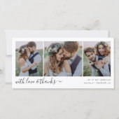 Eenvoudige moderne vier foto bruiloft bedankkaart (Voorkant)