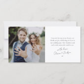 Eenvoudige moderne vier foto bruiloft bedankkaart (Achterkant)