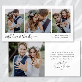 Eenvoudige moderne vier foto bruiloft bedankkaart