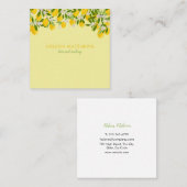 Eenvoudige Moderne Vierkante Citroenen Groene Tuin Vierkante Visitekaartje (Voorkant / Achterkant)