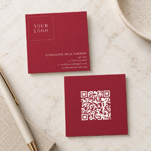 Eenvoudige moderne vierkante professionele logo QR Visitekaartje