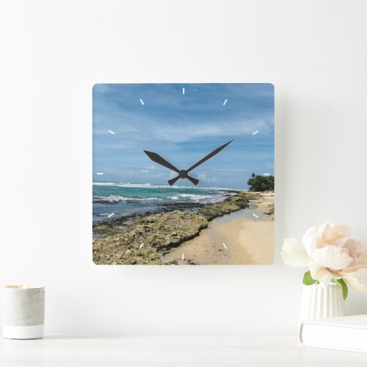 Eenvoudige moderne vierkante wandklok (Huis)