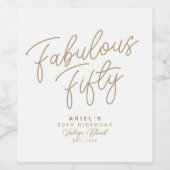 Eenvoudige moderne, vijftig persoonlijke verjaarda wijn etiket (Enkel label)