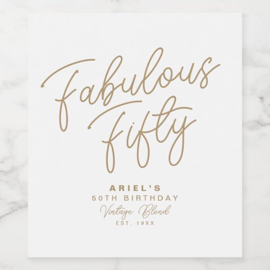 Eenvoudige moderne, vijftig persoonlijke verjaarda wijn etiket (Enkel label)