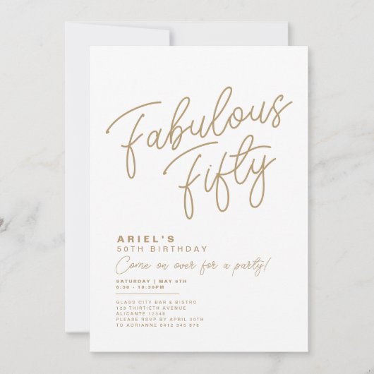 Eenvoudige, moderne, vijftigdaagse uitnodiging (Voorkant)