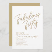 Eenvoudige, moderne, vijftigdaagse uitnodiging (Voorkant / Achterkant)