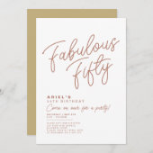 Eenvoudige, moderne, vijftigdaagse uitnodiging (Voorkant / Achterkant)