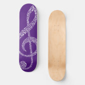 Eenvoudige Moderne Vioolsleutel Witte Noten Geïllu Persoonlijk Skateboard (Voorkant)
