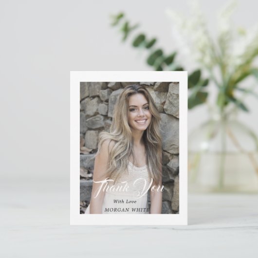 Eenvoudige, moderne, virtuele Afstuderen fotouitno Briefkaart (Staand voorkant)