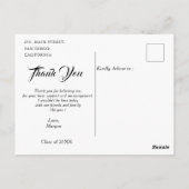 Eenvoudige, moderne, virtuele Afstuderen fotouitno Briefkaart (Achterkant)