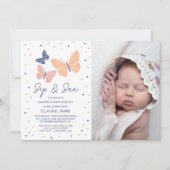 Eenvoudige Moderne Vlinderfoto Sip and See Kaart (Voorkant)