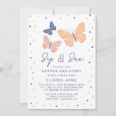 Eenvoudige moderne vlinderslok en zie kaart (Voorkant)