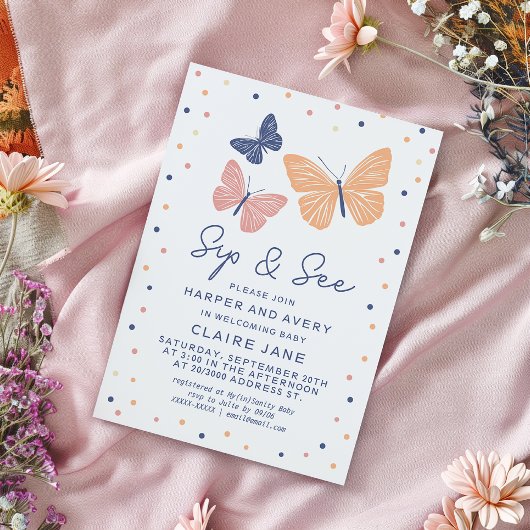 Eenvoudige moderne vlinderslok en zie kaart