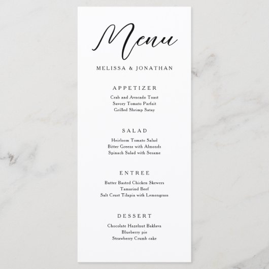 Eenvoudige moderne vloeiende kalligrafie script br menu (Voorkant)