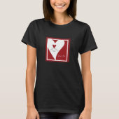 Eenvoudige moderne vogels in het liefdesrood hart t-shirt (Voorkant)