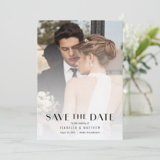 Eenvoudige Moderne Volledige Foto Bruiloft Save The Date