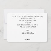 Eenvoudige, moderne volledige foto geboorteaankond kaart (Achterkant)