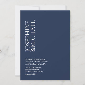 Eenvoudige Moderne Voornaam Navy Blauwe Kaart