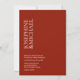 Eenvoudige Moderne Voornaam Warm Rood Kaart