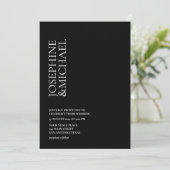 Eenvoudige Moderne Voornaam Zwart en Wit  Kaart (Staand voorkant)