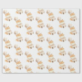 Eenvoudige moderne vos met ballonnen cadeaupapier (Vlak)