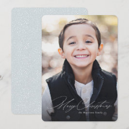 Eenvoudige moderne vrolijk kerstfeest één foto sti feestdagenkaart