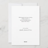 Eenvoudige moderne vrolijke kerstboom feestdagenkaart (Achterkant)