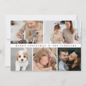 Eenvoudige Moderne VROLIJKE Kerstmis Familie Fotoc Feestdagenkaart (Voorkant)