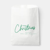 Eenvoudige moderne vrolijke kerstscriptvakantie bedankzakje (Voorkant)