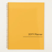 Eenvoudige moderne warme gele jaarplanner planner (Voorkant)