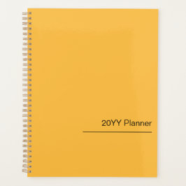Eenvoudige moderne warme gele jaarplanner planner