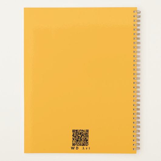 Eenvoudige moderne warme gele jaarplanner planner (Achterkant)