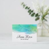 *~* Eenvoudige, moderne Waterverf Abstract Aqua Bl Visitekaartje (Staand voorkant)