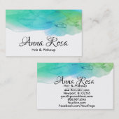 *~* Eenvoudige, moderne Waterverf Abstracte Blue A Visitekaartje (Voorkant / Achterkant)