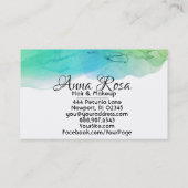 *~* Eenvoudige, moderne Waterverf Abstracte Blue A Visitekaartje (Achterkant)