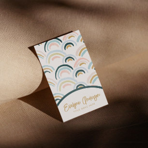 Eenvoudige Moderne Waterverf Abstracte Rainbow Boh Visitekaartje