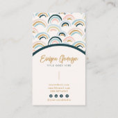 Eenvoudige Moderne Waterverf Abstracte Rainbow Boh Visitekaartje (Achterkant)