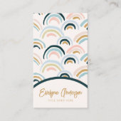 Eenvoudige Moderne Waterverf Abstracte Rainbow Boh Visitekaartje (Voorkant)